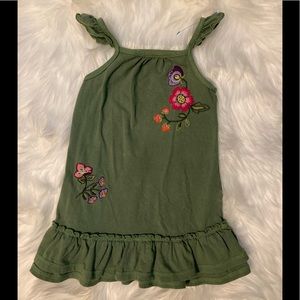 Olive Green Gap Dress Size 2 - Embroidery Detail